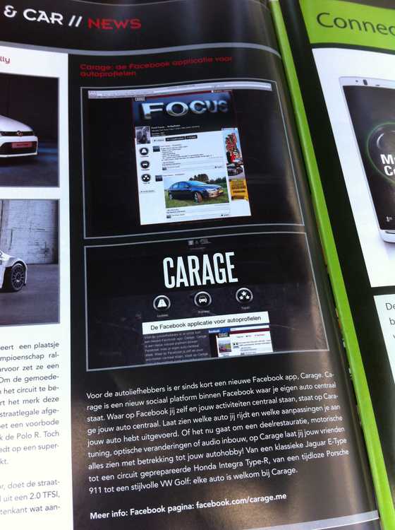 Carage in het AutoMaxx magazine juni 2012